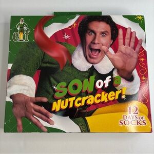 Elf Son of A Nutcracker 12 Days of Socks 8 Low Cut and 4 Crew Socks Mens 6-12